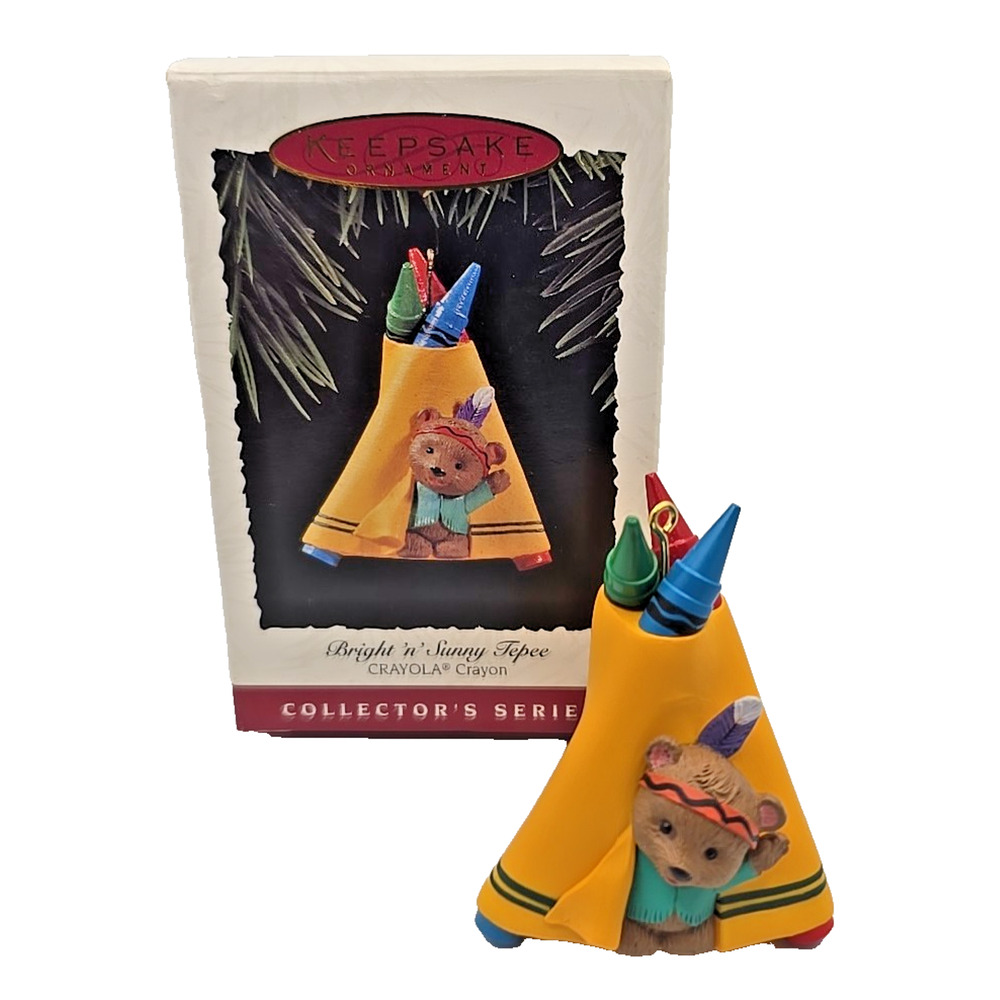 Vintage 1995 Hallmark Keepsake Ornament Bright "n" Sunny Tepee Crayola U328